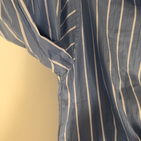 NWOT Sandro Striped Tie-Front Shirt Dress Mini in Blue/White Size 38 FR/6 US - Picture 8 of 16